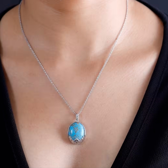 Karis Mojave Turquoise Pendent on Chsin NWT - Picture 3 of 7
